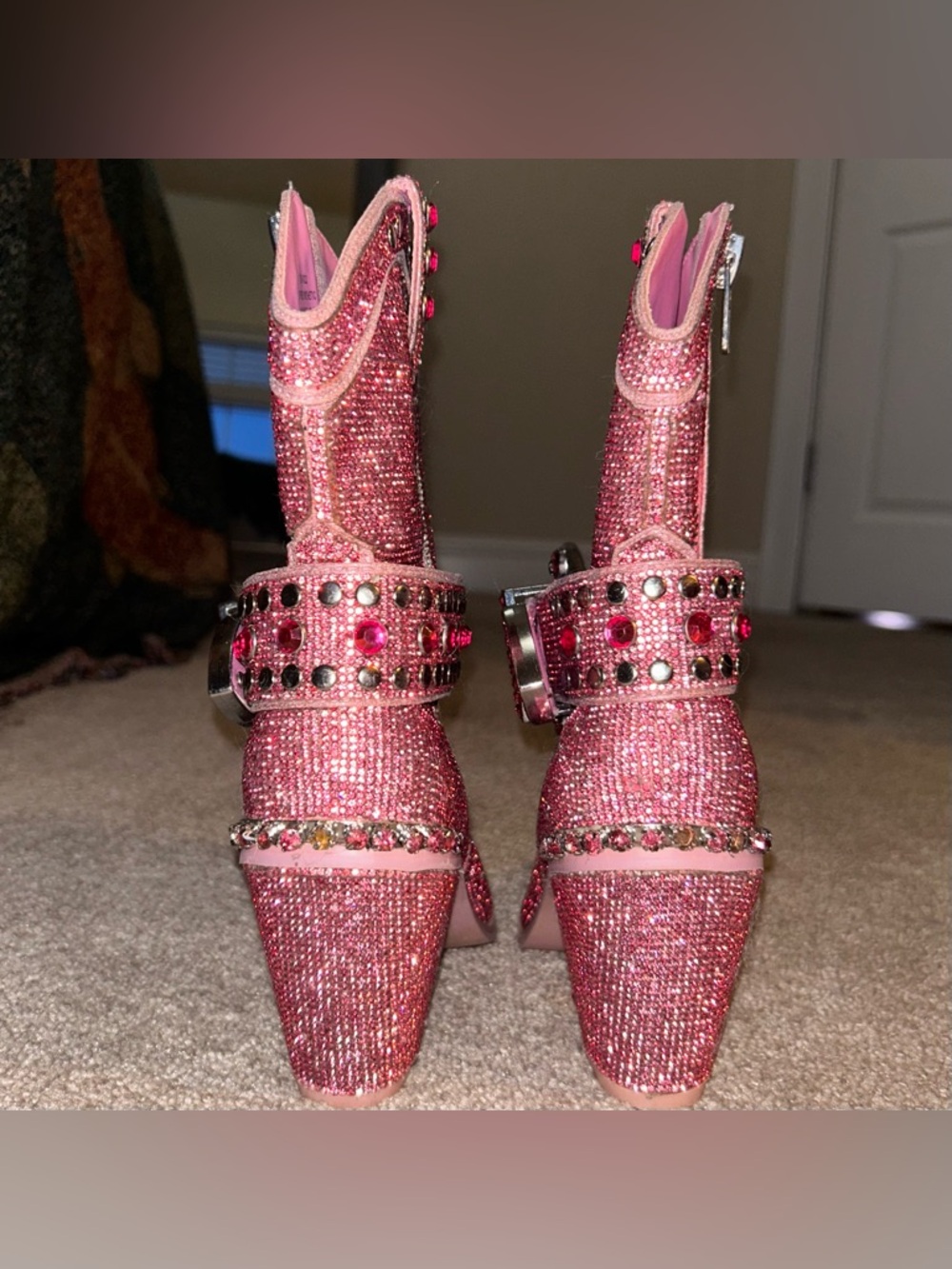 Club Exx Sheriff Shine Rhinestone Cowboy Boots Pink Size 6 - Picture 6 of 6